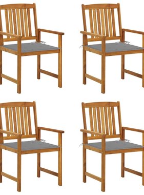 VidaXL Regisseursstoelen 4 st met kussens massief acaciahout
