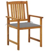 VidaXL Regisseursstoelen 4 st met kussens massief acaciahout