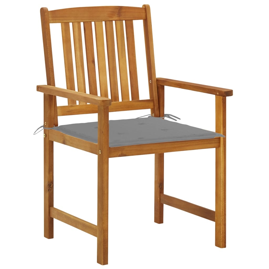 VidaXL Regisseursstoelen 4 st met kussens massief acaciahout