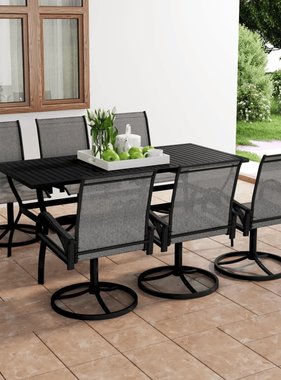 VidaXL 7-delige Tuinset textileen en staal