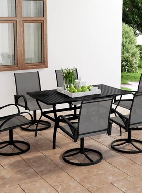 VidaXL 7-delige Tuinset textileen en staal
