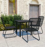 VidaXL 5-delige Tuinset poly rattan en glas