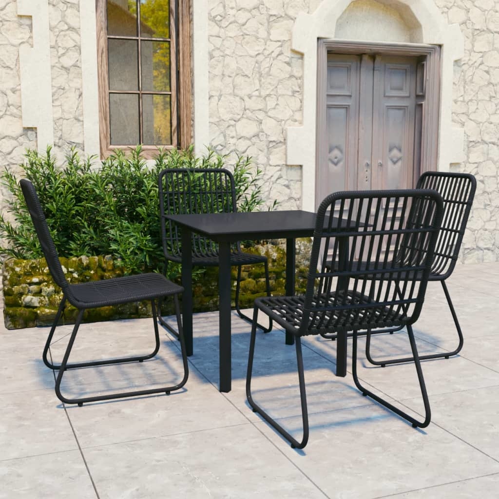 VidaXL 5-delige Tuinset poly rattan en glas