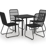 VidaXL 5-delige Tuinset poly rattan en glas