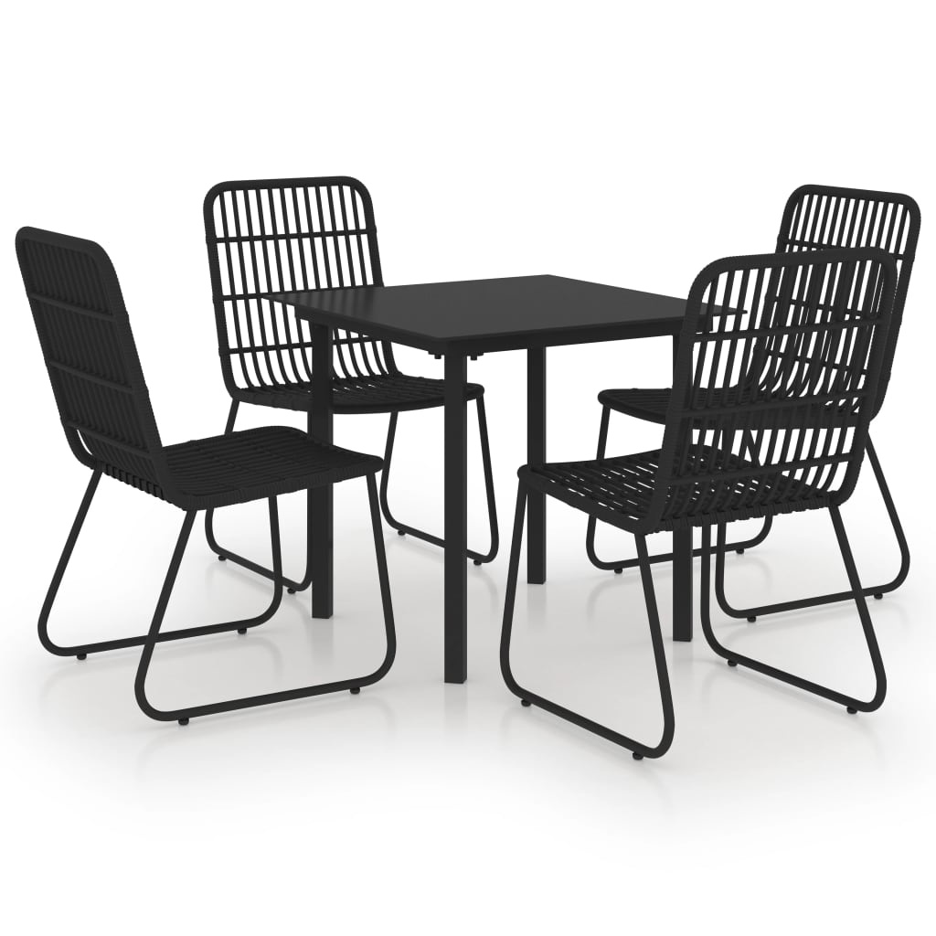 VidaXL 5-delige Tuinset poly rattan en glas