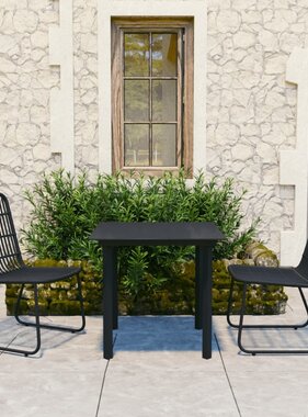 VidaXL 3-delige Tuinset poly rattan en glas