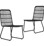 VidaXL 3-delige Tuinset poly rattan en glas