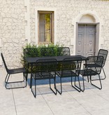 VidaXL 9-delige Tuinset poly rattan en glas