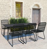 VidaXL 7-delige Tuinset poly rattan en glas