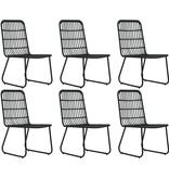 VidaXL 7-delige Tuinset poly rattan en glas