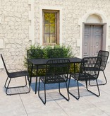VidaXL 7-delige Tuinset poly rattan en glas