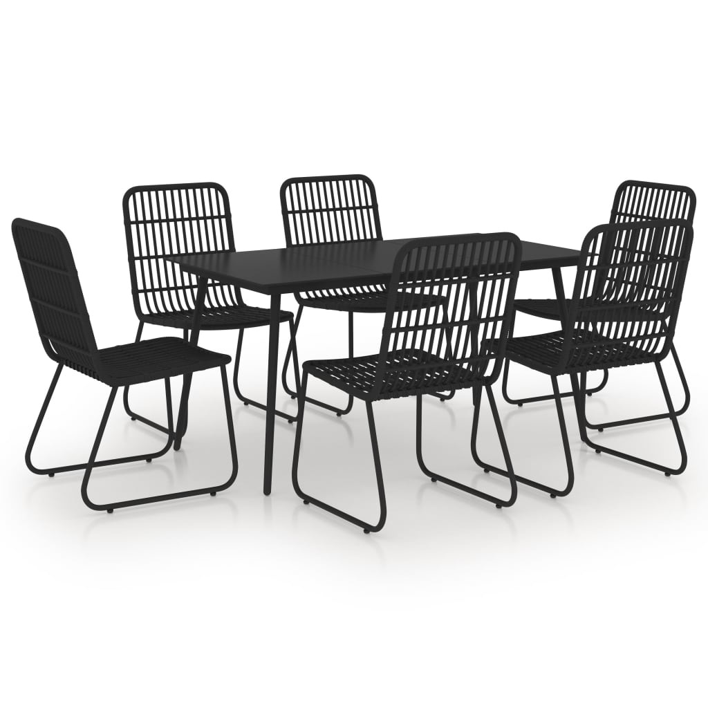VidaXL 7-delige Tuinset poly rattan en glas