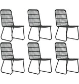 VidaXL 7-delige Tuinset poly rattan en glas