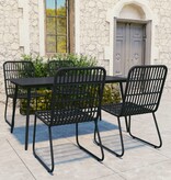VidaXL 5-delige Tuinset poly rattan en glas