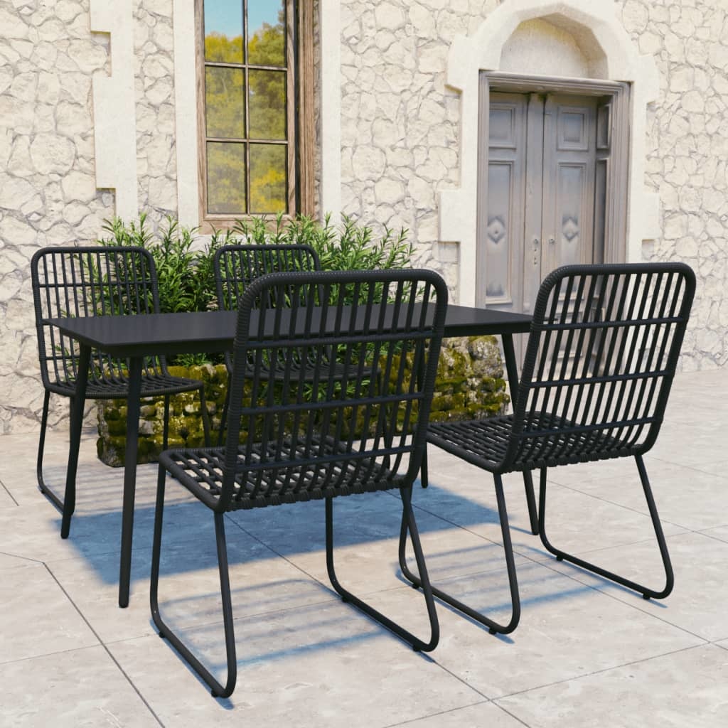 VidaXL 5-delige Tuinset poly rattan en glas