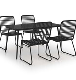 VidaXL 5-delige Tuinset poly rattan en glas