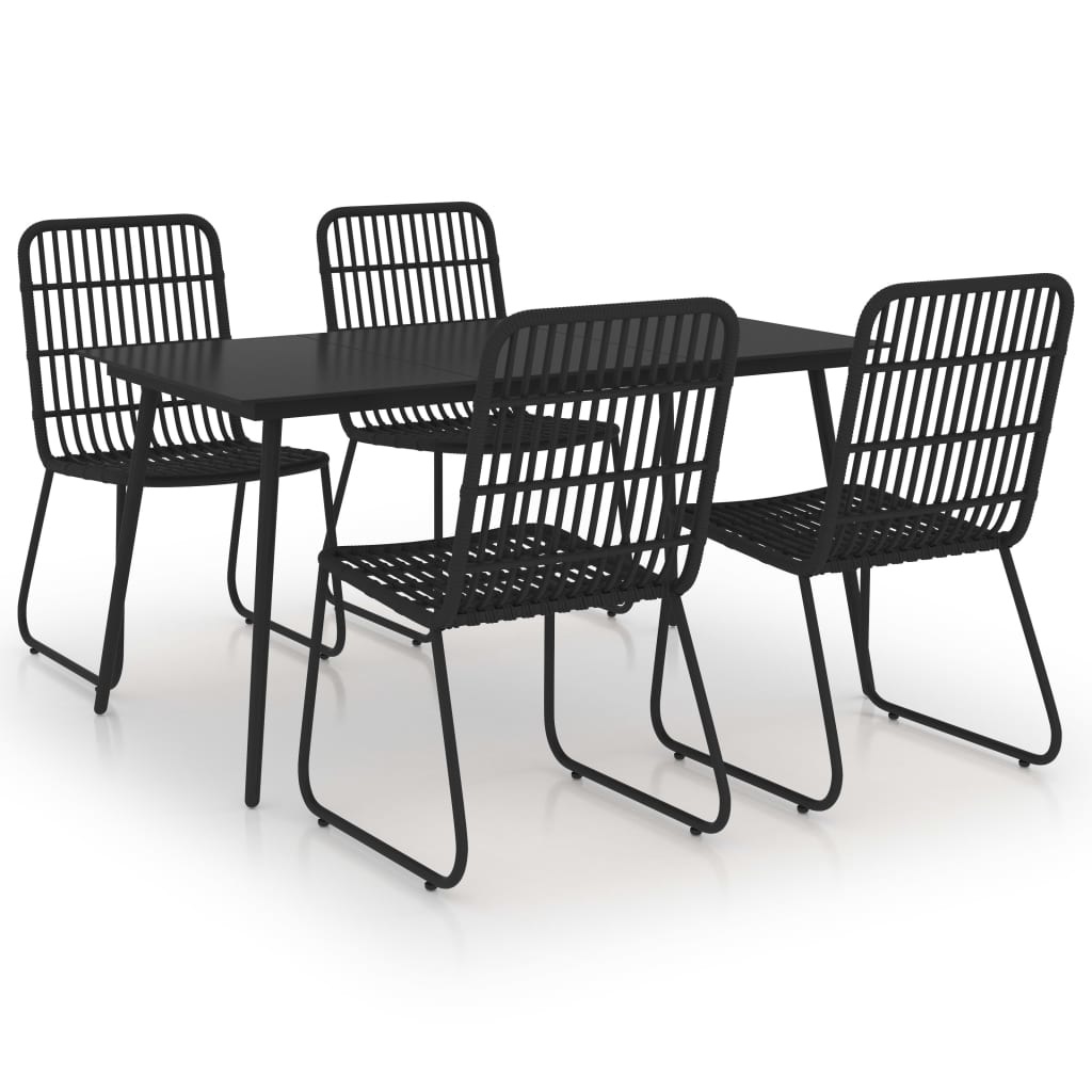 VidaXL 5-delige Tuinset poly rattan en glas