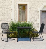 VidaXL 3-delige Tuinset poly rattan en glas