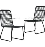 VidaXL 3-delige Tuinset poly rattan en glas