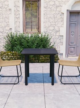 VidaXL 3-delige Tuinset poly rattan en glas
