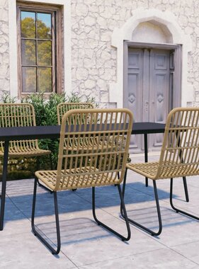 VidaXL 5-delige Tuinset poly rattan en glas