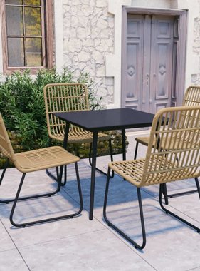 VidaXL 5-delige Tuinset poly rattan en glas