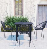 VidaXL 5-delige Tuinset PVC-rattan zwart