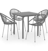 VidaXL 5-delige Tuinset PVC-rattan zwart