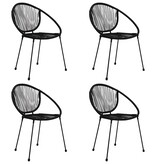VidaXL 5-delige Tuinset PVC-rattan zwart