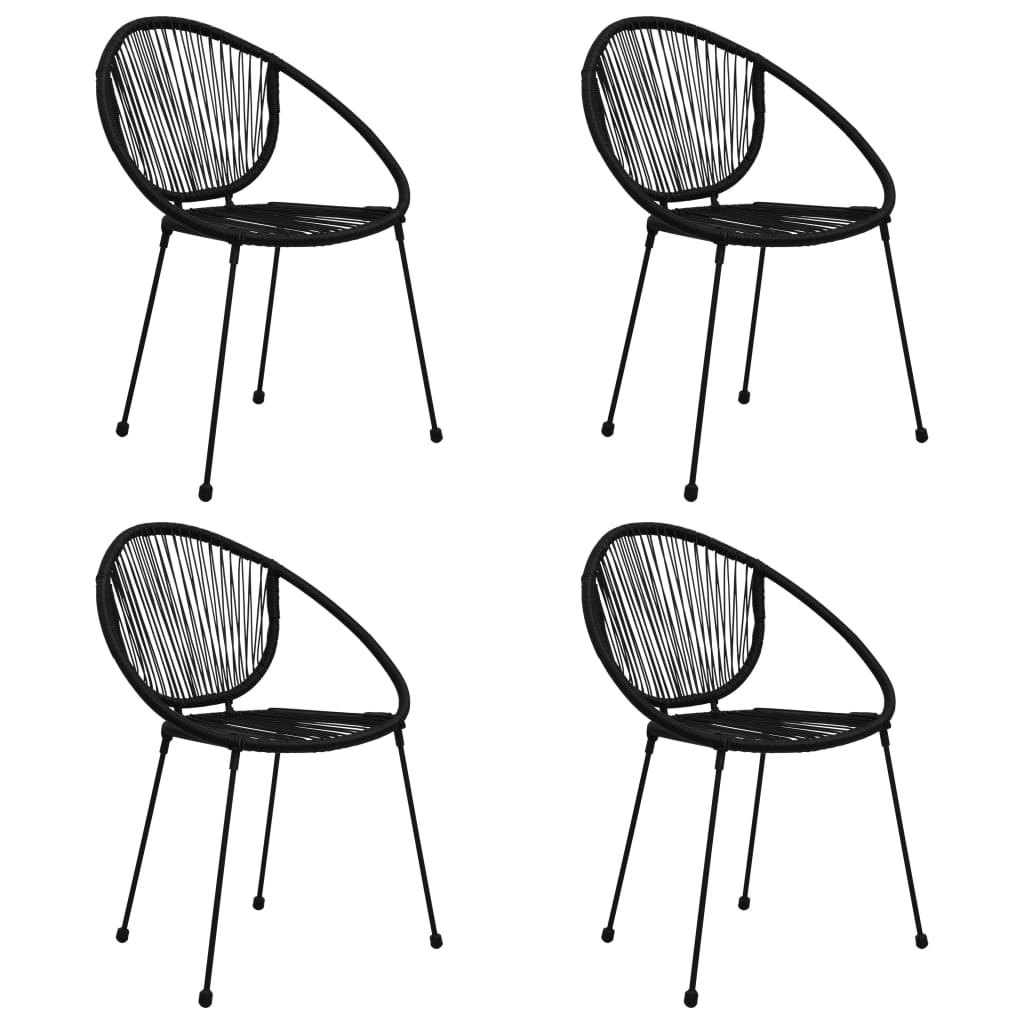 VidaXL 5-delige Tuinset PVC-rattan zwart
