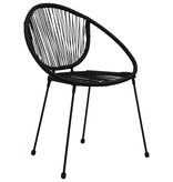 VidaXL 5-delige Tuinset PVC-rattan zwart