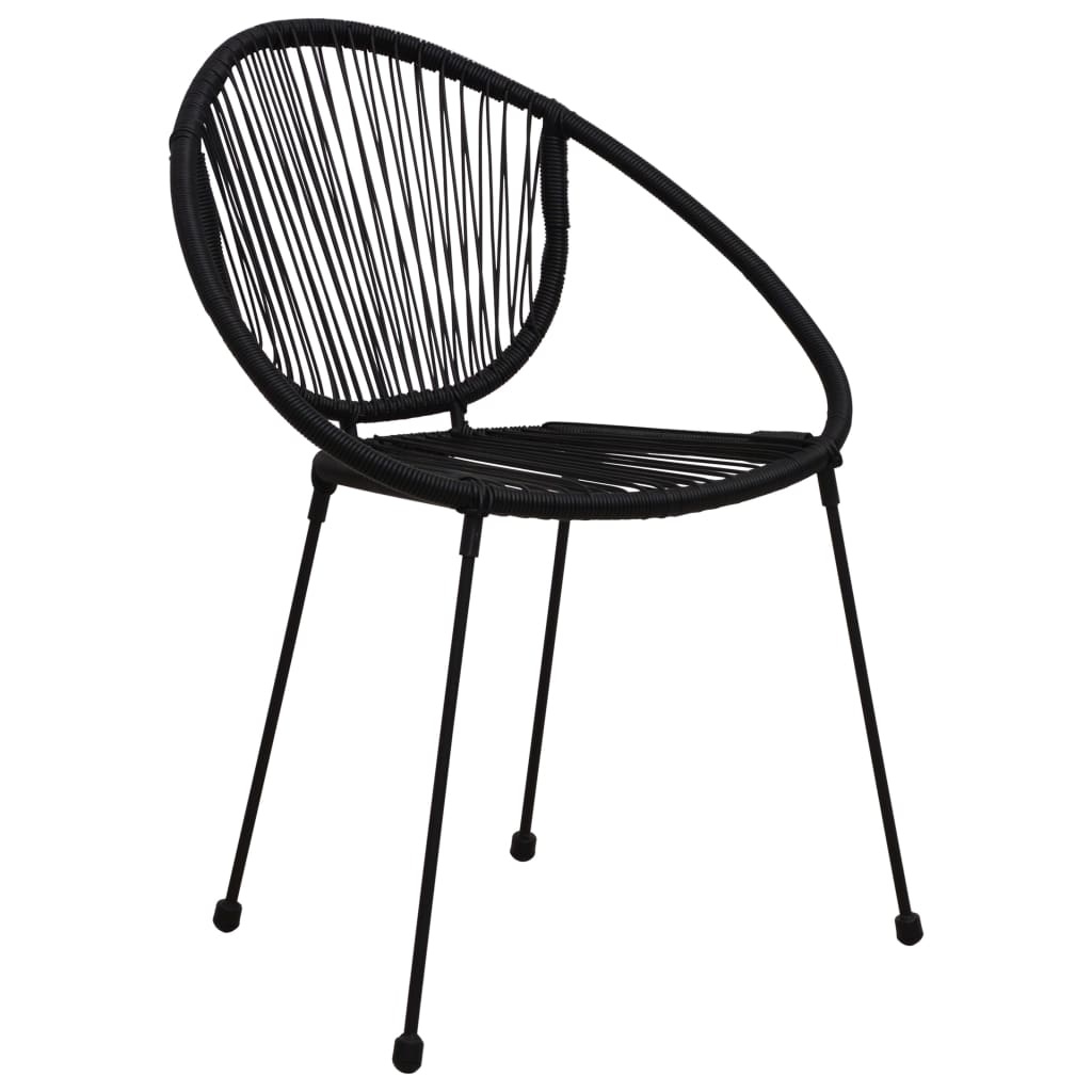 VidaXL 5-delige Tuinset PVC-rattan zwart