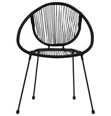 VidaXL 5-delige Tuinset PVC-rattan zwart
