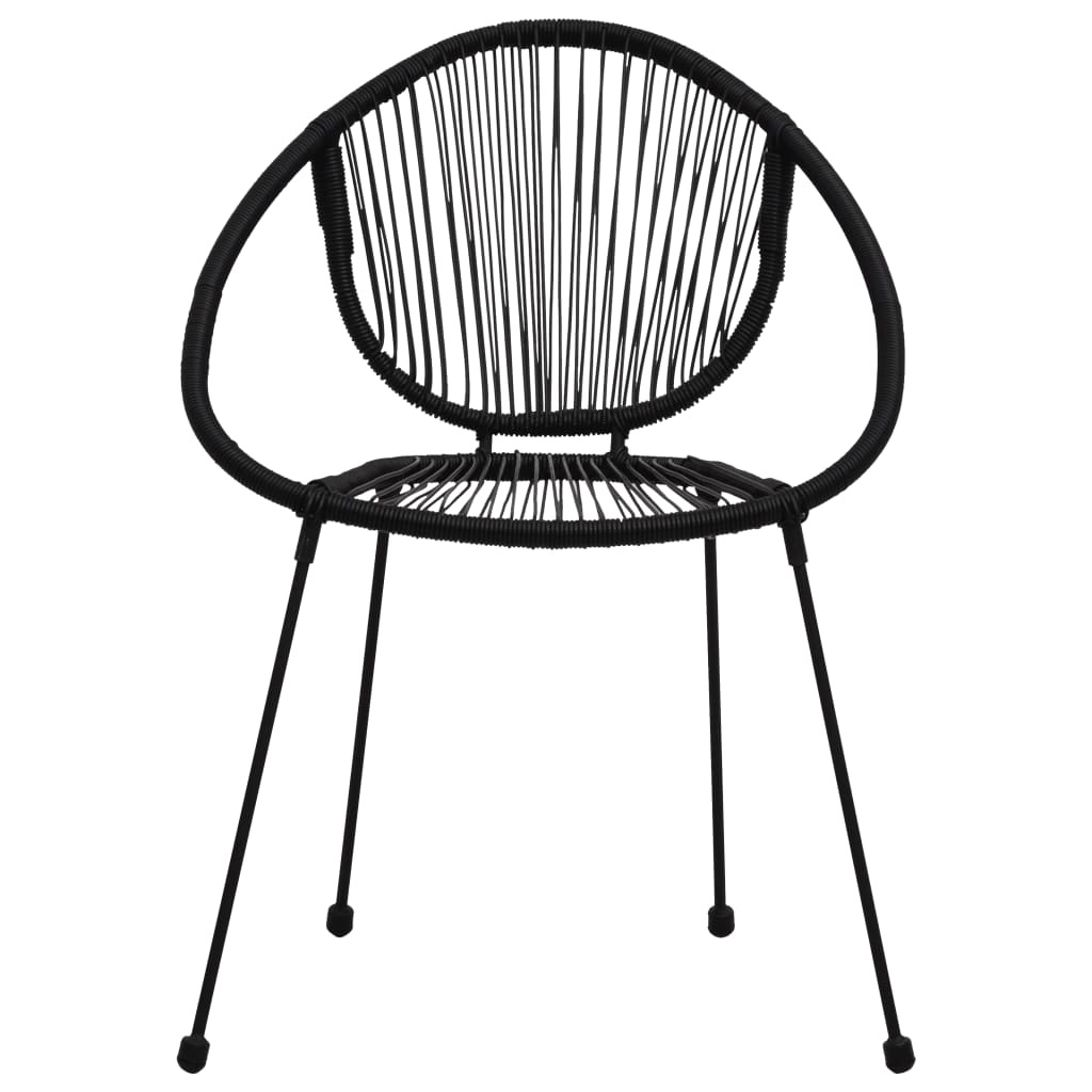 VidaXL 5-delige Tuinset PVC-rattan zwart