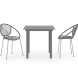 VidaXL 3-delige Tuinset PVC-rattan zwart