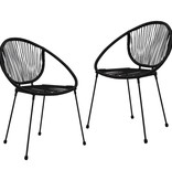 VidaXL 3-delige Tuinset PVC-rattan zwart