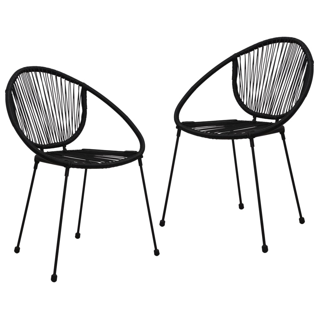 VidaXL 3-delige Tuinset PVC-rattan zwart