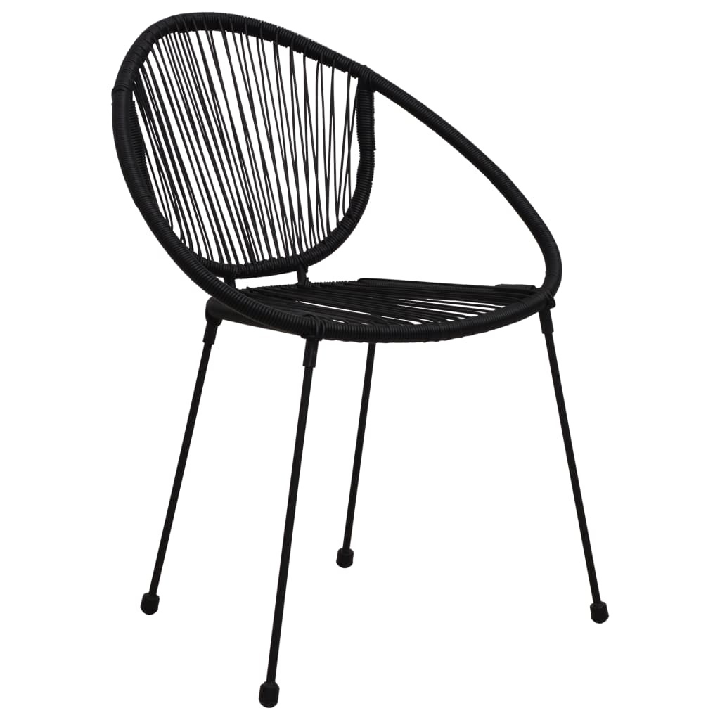 VidaXL 3-delige Tuinset PVC-rattan zwart