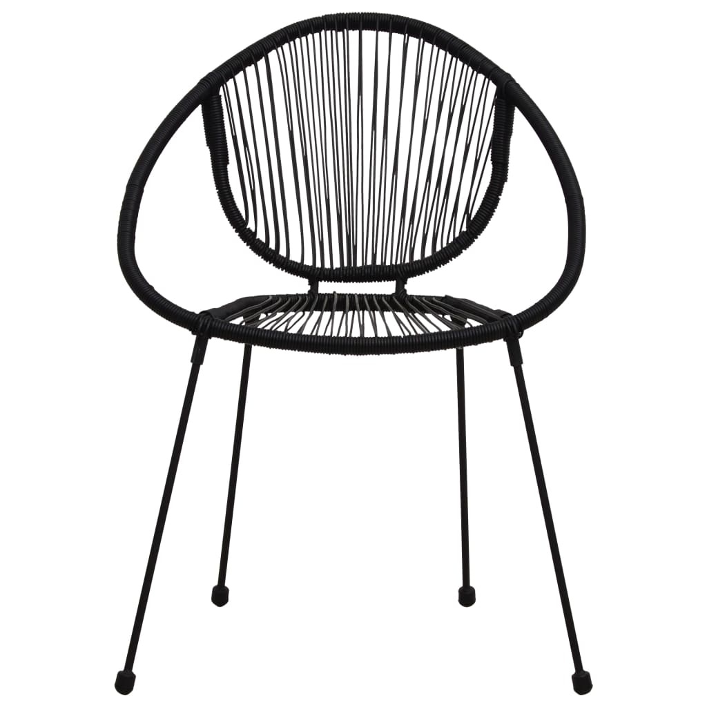 VidaXL 3-delige Tuinset PVC-rattan zwart