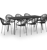 VidaXL 9-delige Tuinset PVC-rattan zwart