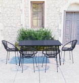 VidaXL 7-delige Tuinset PVC-rattan zwart