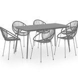 VidaXL 7-delige Tuinset PVC-rattan zwart