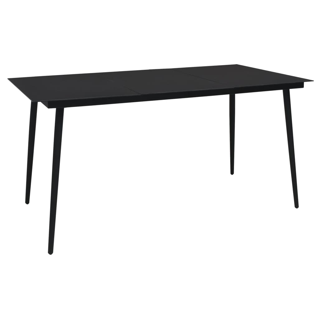 VidaXL 5-delige Tuinset PVC-rattan zwart