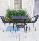 VidaXL 5-delige Tuinset PVC-rattan zwart