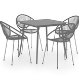 VidaXL 5-delige Tuinset PVC-rattan zwart