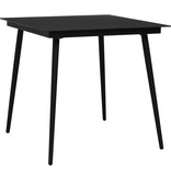 VidaXL 5-delige Tuinset PVC-rattan zwart