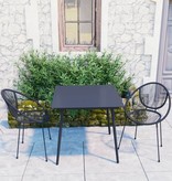 VidaXL 3-delige Tuinset PVC-rattan zwart