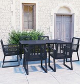 VidaXL 7-delige Tuinset PVC-rattan zwart