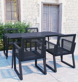 VidaXL 5-delige Tuinset PVC-rattan zwart
