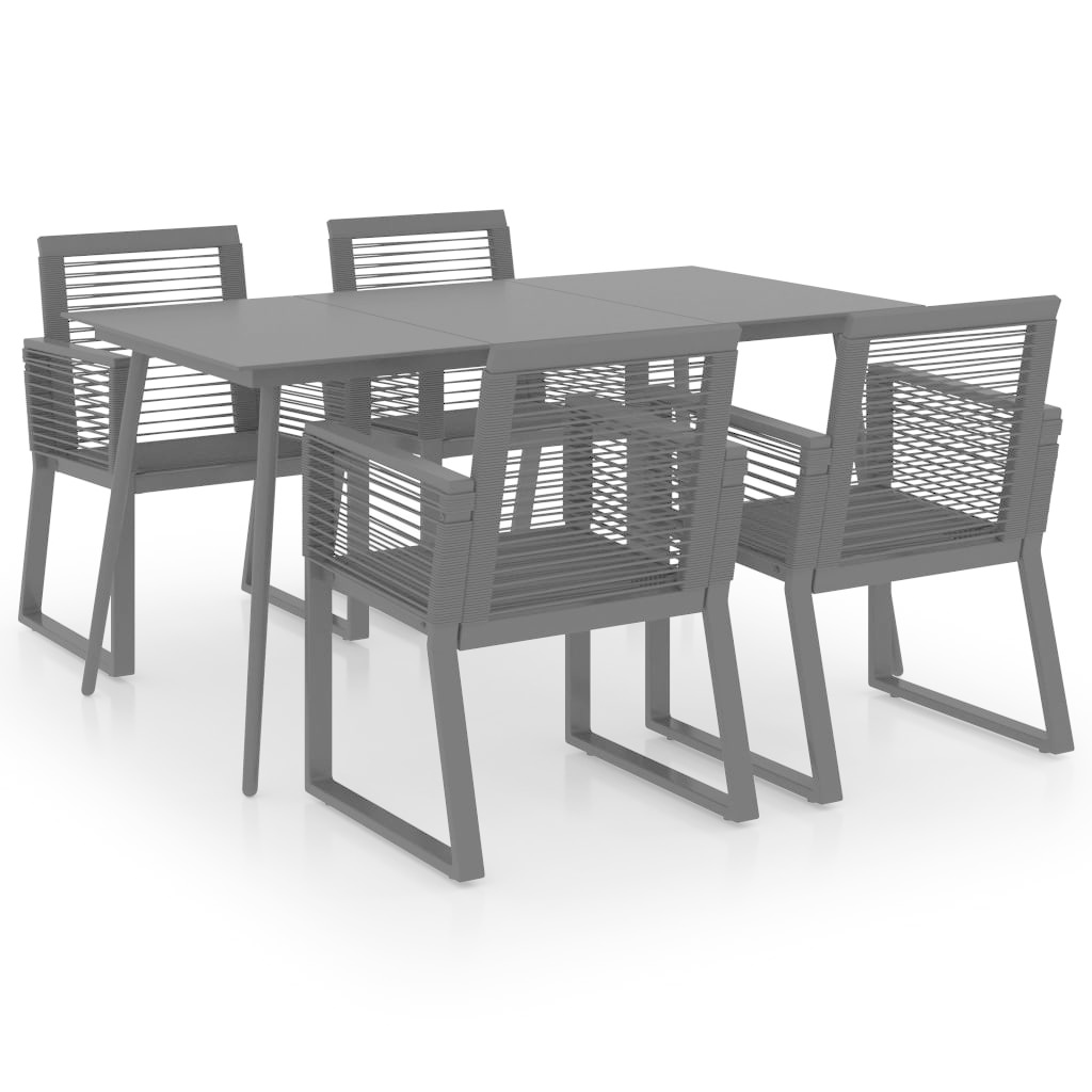 VidaXL 5-delige Tuinset PVC-rattan zwart
